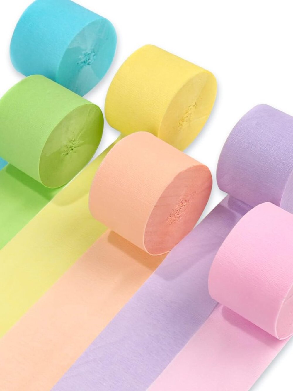 Pastel Crepe Paper Streamers 6 Rolls 492 FT Streamers
